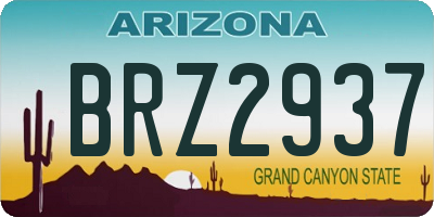 AZ license plate BRZ2937