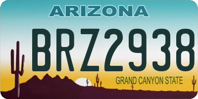 AZ license plate BRZ2938