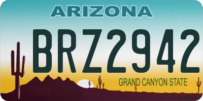 AZ license plate BRZ2942