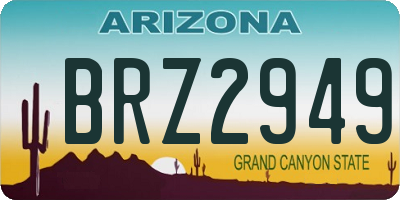 AZ license plate BRZ2949