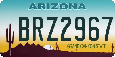 AZ license plate BRZ2967