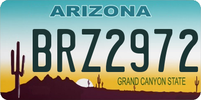 AZ license plate BRZ2972
