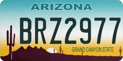 AZ license plate BRZ2977