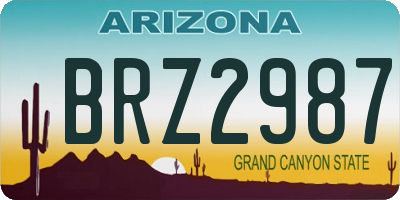 AZ license plate BRZ2987