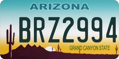 AZ license plate BRZ2994
