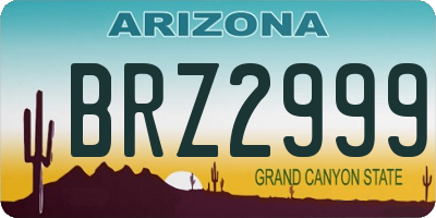 AZ license plate BRZ2999