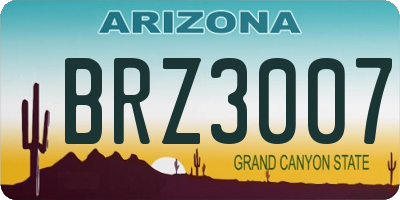 AZ license plate BRZ3007