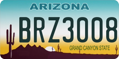 AZ license plate BRZ3008