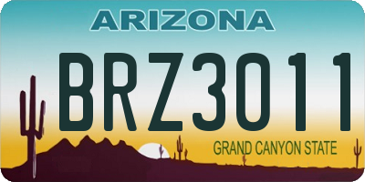 AZ license plate BRZ3011
