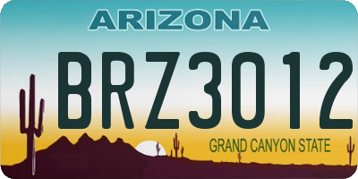 AZ license plate BRZ3012