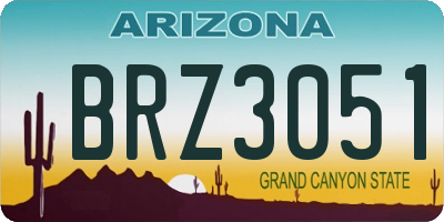AZ license plate BRZ3051