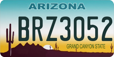 AZ license plate BRZ3052