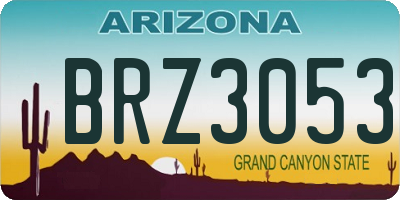 AZ license plate BRZ3053