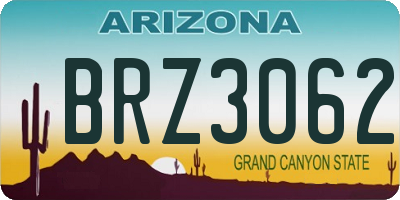 AZ license plate BRZ3062