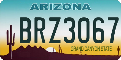 AZ license plate BRZ3067