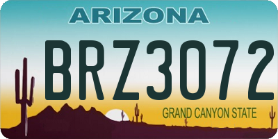 AZ license plate BRZ3072