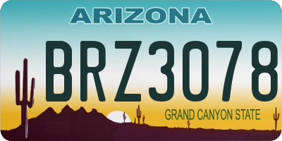 AZ license plate BRZ3078