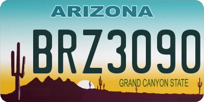 AZ license plate BRZ3090