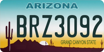 AZ license plate BRZ3092