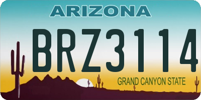 AZ license plate BRZ3114