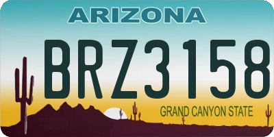AZ license plate BRZ3158