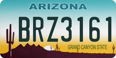 AZ license plate BRZ3161