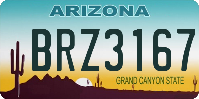 AZ license plate BRZ3167