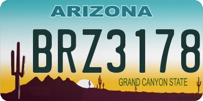 AZ license plate BRZ3178