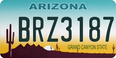 AZ license plate BRZ3187