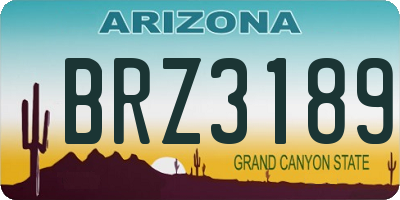 AZ license plate BRZ3189