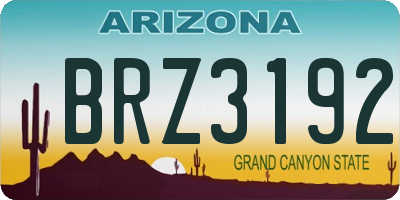 AZ license plate BRZ3192