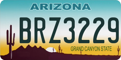 AZ license plate BRZ3229