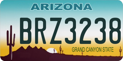 AZ license plate BRZ3238
