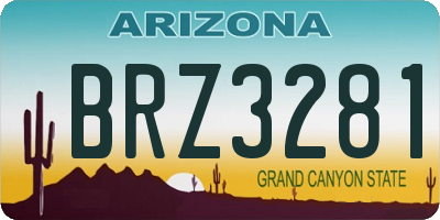 AZ license plate BRZ3281