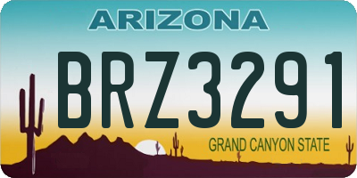 AZ license plate BRZ3291