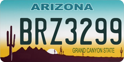 AZ license plate BRZ3299