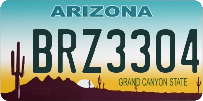 AZ license plate BRZ3304