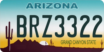 AZ license plate BRZ3322