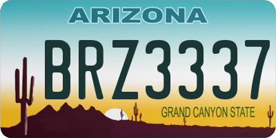 AZ license plate BRZ3337