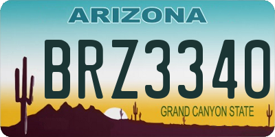 AZ license plate BRZ3340