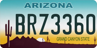 AZ license plate BRZ3360