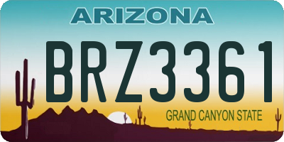 AZ license plate BRZ3361