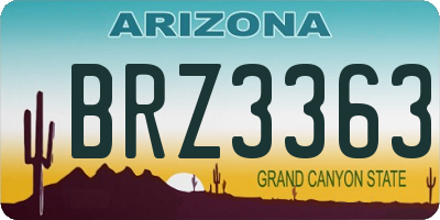 AZ license plate BRZ3363