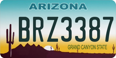 AZ license plate BRZ3387