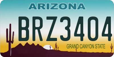 AZ license plate BRZ3404