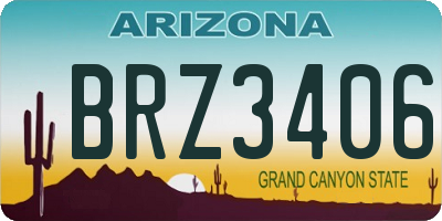 AZ license plate BRZ3406