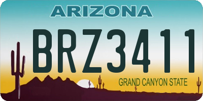 AZ license plate BRZ3411