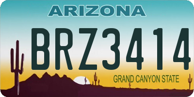 AZ license plate BRZ3414