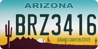 AZ license plate BRZ3416