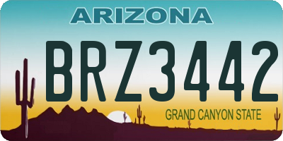 AZ license plate BRZ3442